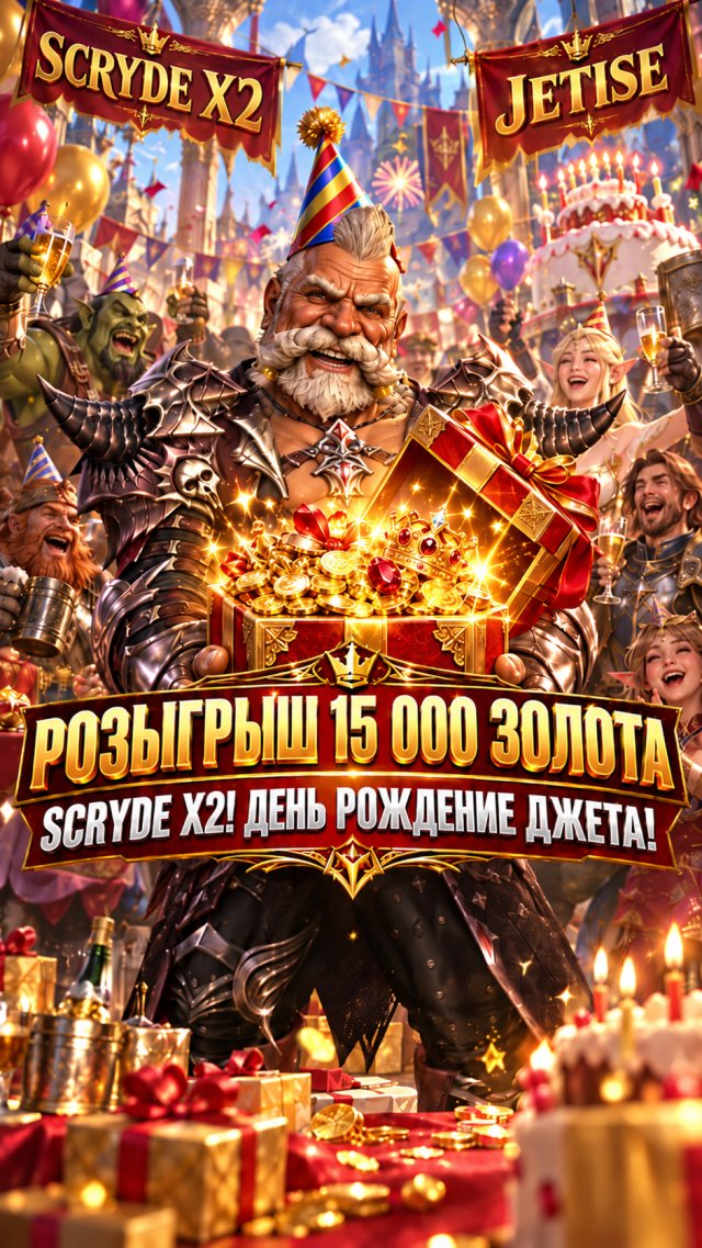 ДР И РОЗЫГРЫШ 15000 ЗОЛОТА НА SCRYDE X2!